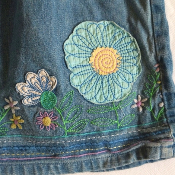 vintage old navy floral embroidered cotton denim summer dress 4T toddler girls - Picture 5 of 8